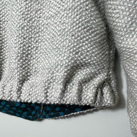 Anthropologie Elevenses Woodland Path Grey 70% Wool Crop 3/4 Sleeve Blazer - S - Picture 9 of 13